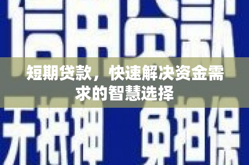 宁海短期贷款，快速解决资金需求的智慧选择