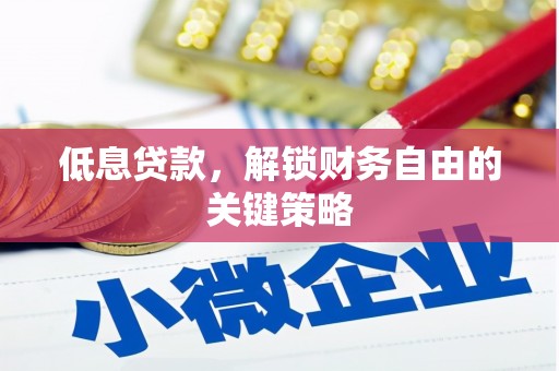 凤林低息贷款，解锁财务自由的关键策略