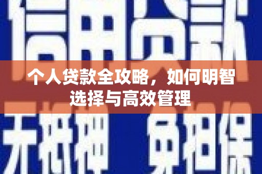 沈丘个人贷款全攻略，如何明智选择与高效管理