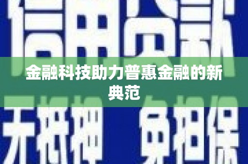 文峰金融科技助力普惠金融的新典范